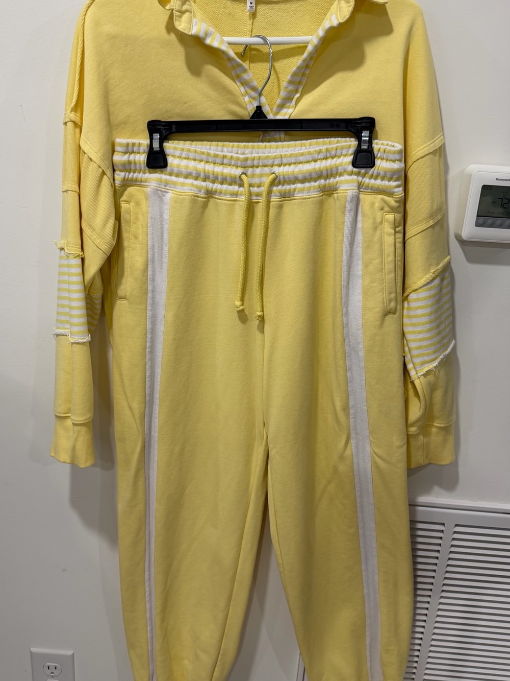 Sunny Stripe Yellow Jogger Set - Women Pants & Jumpsuits - Picture 2 of 10